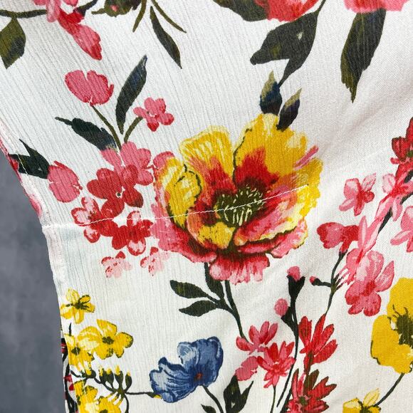 LIFE Womens Kimono Coverup Medium Floral Boho Festival Beach White Lotus Resort - Picture 4 of 8